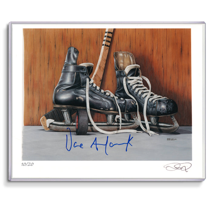 Dave Andreychuk Signed Autographed Vintage Skates 8x10 Art Print by Daniel Parry Ltd/20