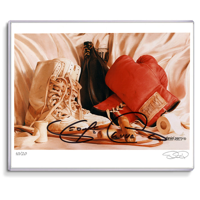 George Chuvalo Signed Autographed Vintage Boxing Gloves Equipment 8x10 Art Print by Daniel Parry Ltd/20