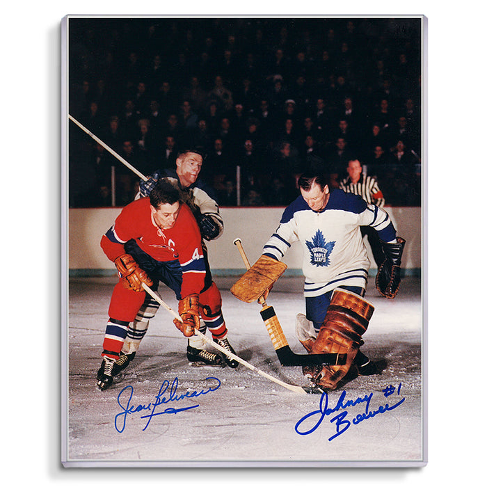 Jean Beliveau Johnny Bower Signed Autographed 8x10 Photo - COA Authenticity 100% Guaranteed