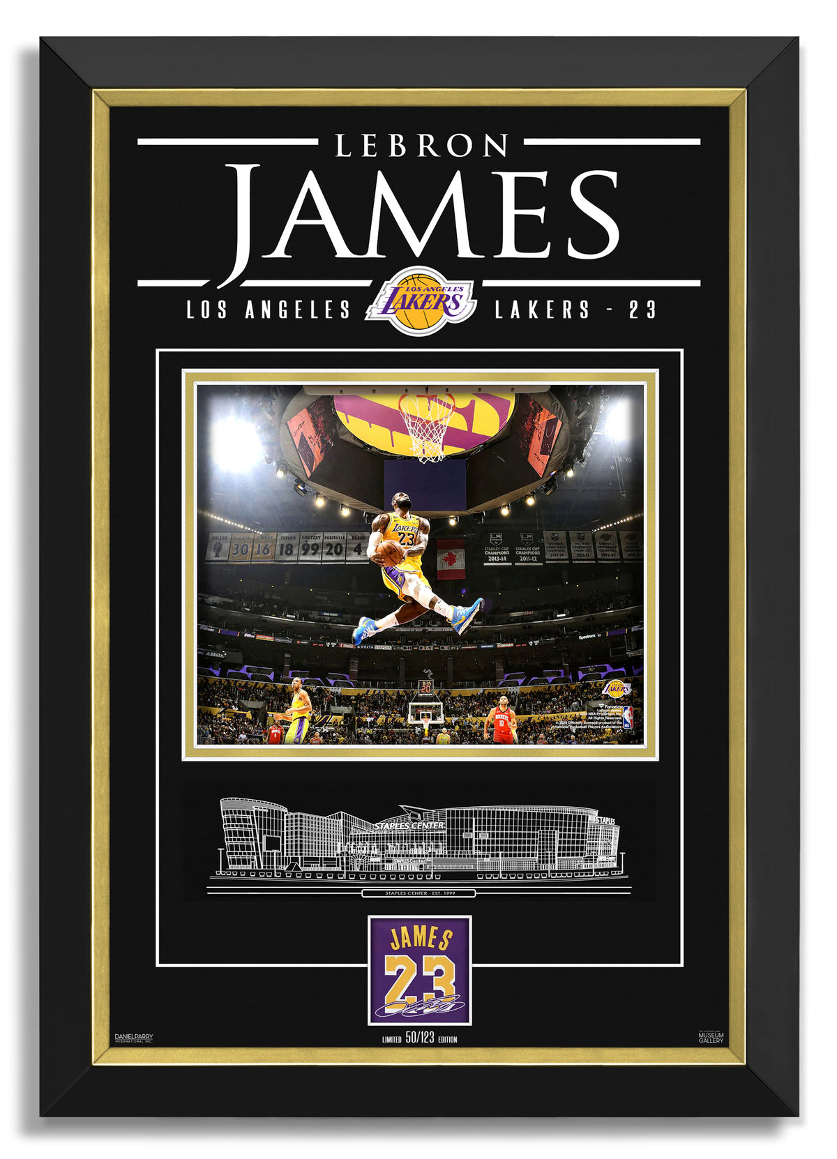 LEBRON JAMES LA LAKERS SIGNED POSTER PRINT PHOTO AUTOGRAPH JERSEY