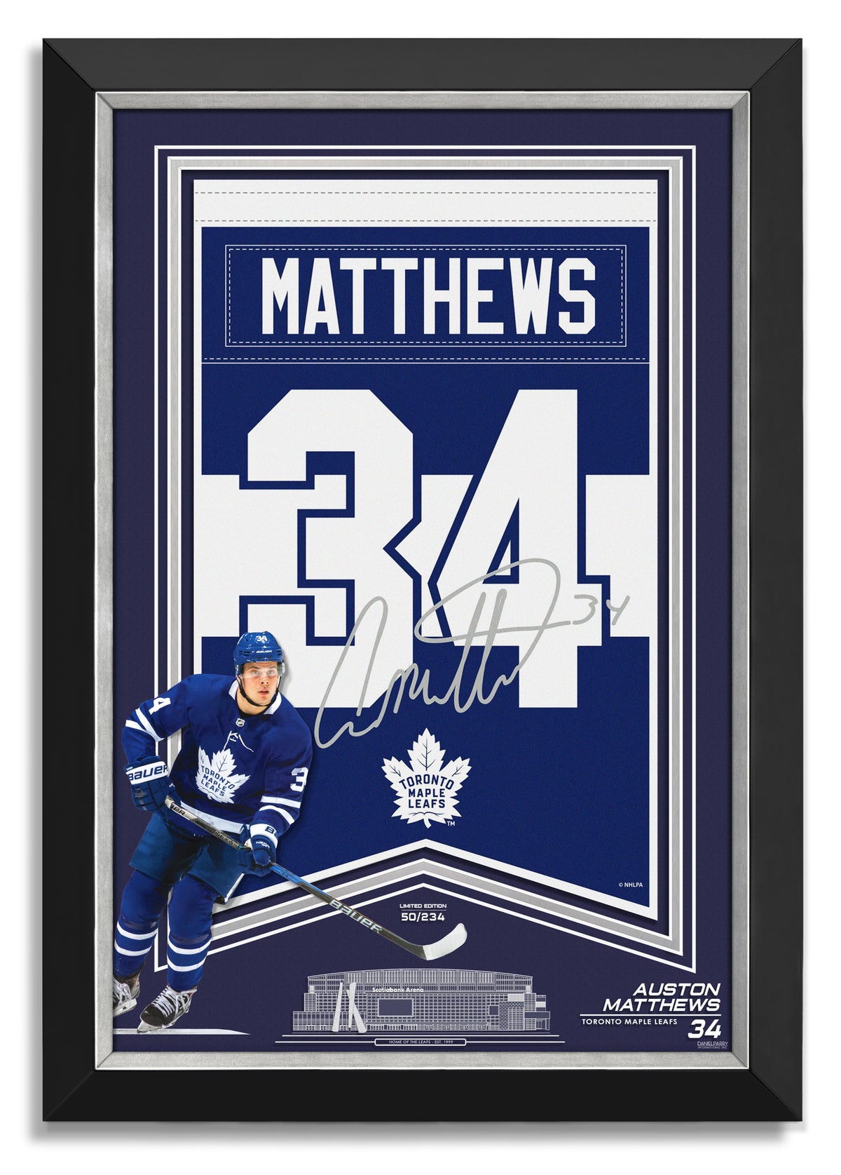 Auston Matthews Toronto Maple Leafs Fanatics Authentic Autographed  Stretched 30 x 40 Embellished Giclee Canvas by