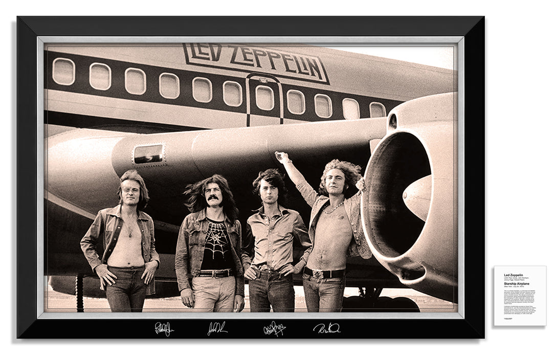 Led Zeppelin Robert Plant Jimmy Page Facsimile Signed Autographed - Framed Museum Canvas ™ Special Edition